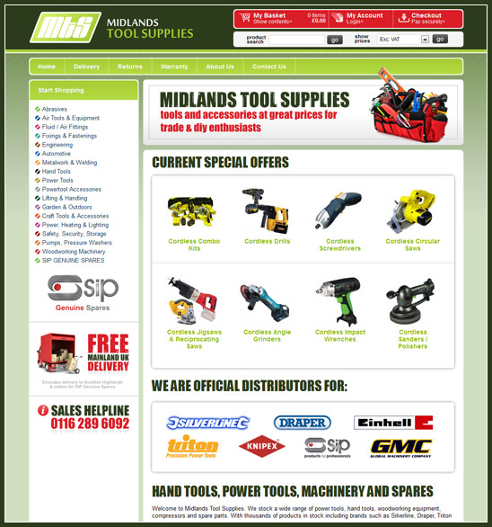 Ecommerce Website for Midlands Tool Supplies